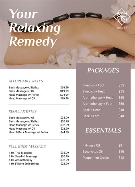 full body massage prices near me